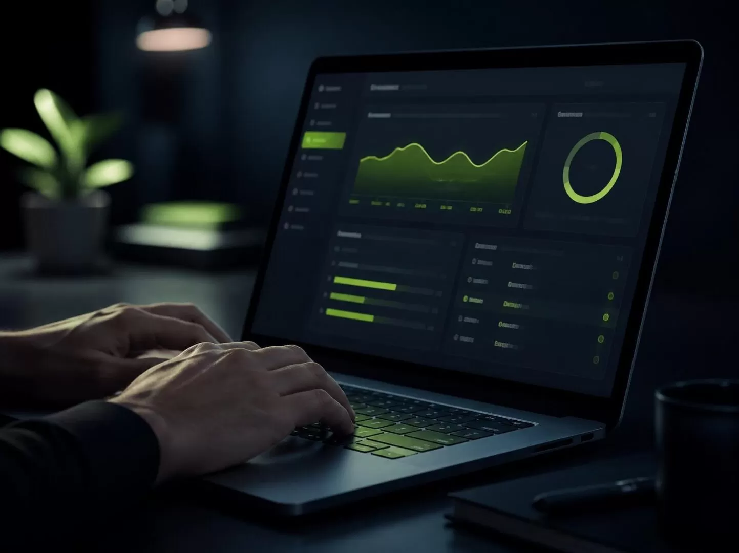 Laptop showing an analytics dashboard